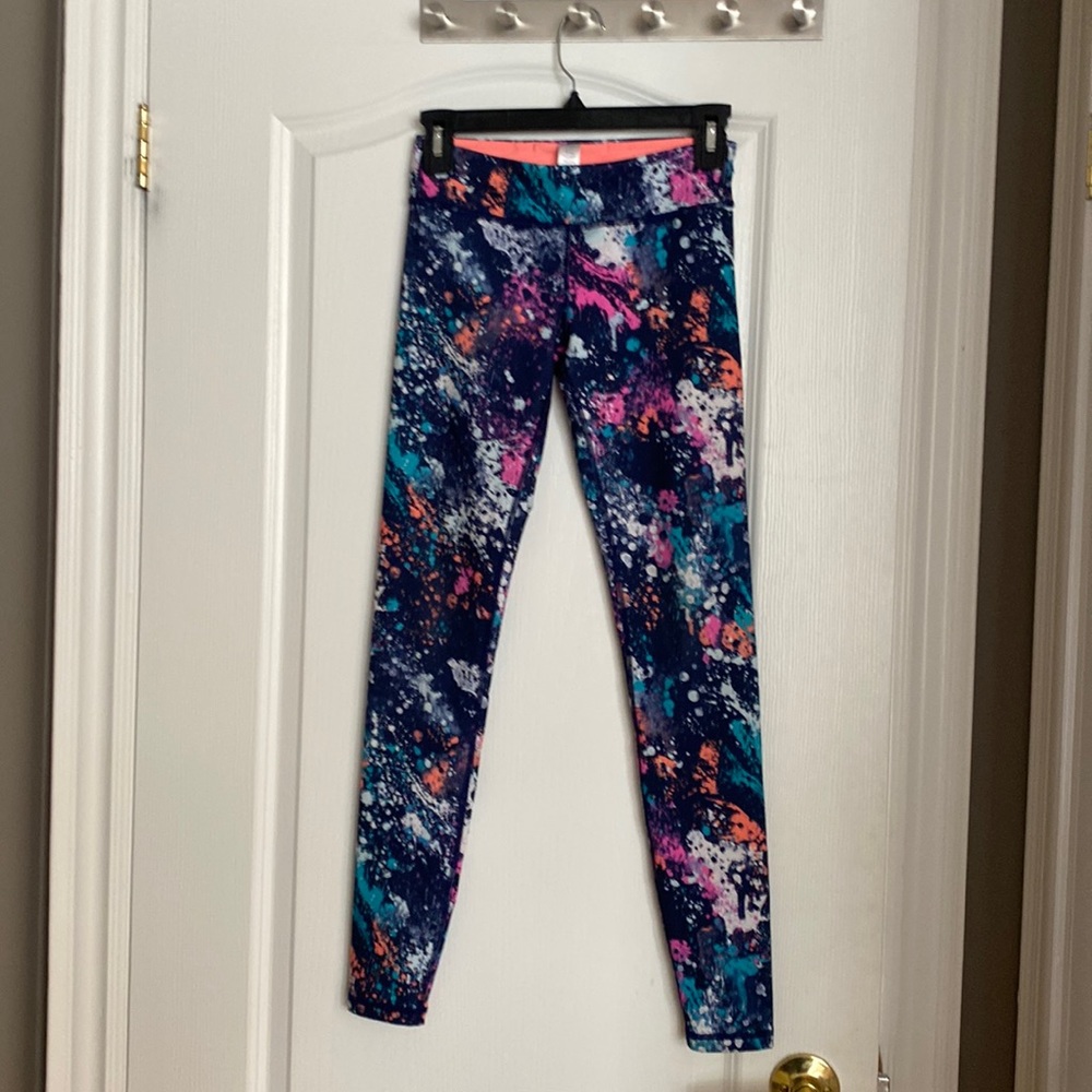 IVIVVA BY LULULEMON Navy Blue Paint splatter print leggings